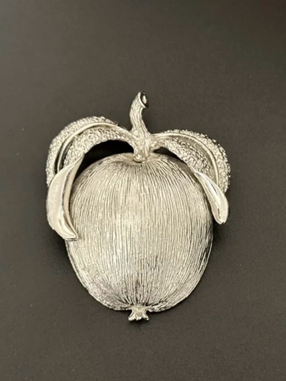Magnificent Vintage Textured Apple Brooch by Sarah Coventry Adam's Delight